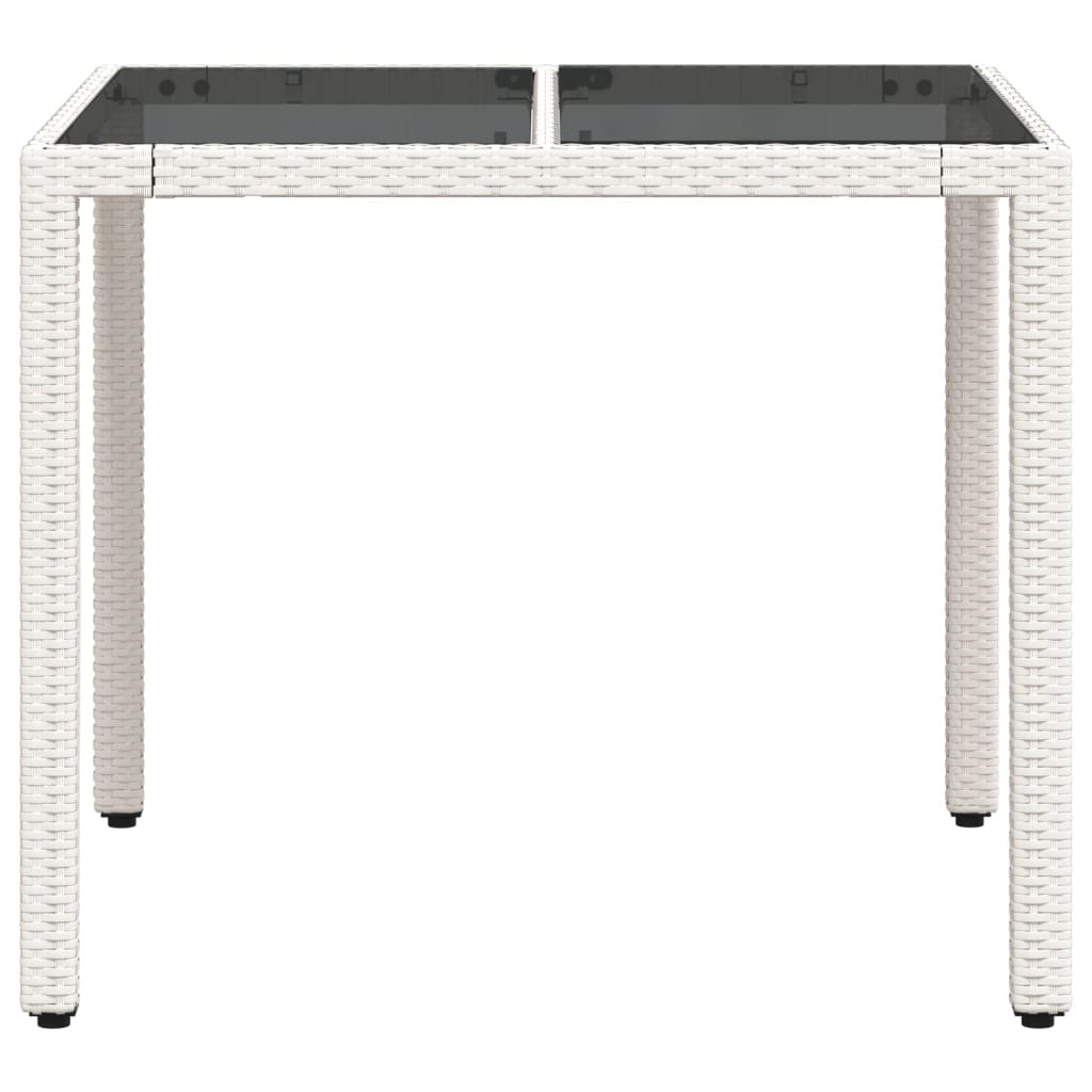 Tuintafel Met Glazen Blad 90X90X75 Cm Poly Rattan