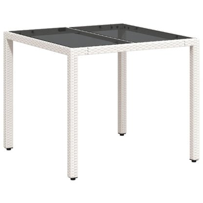 Tuintafel Met Glazen Blad 90X90X75 Cm Poly Rattan