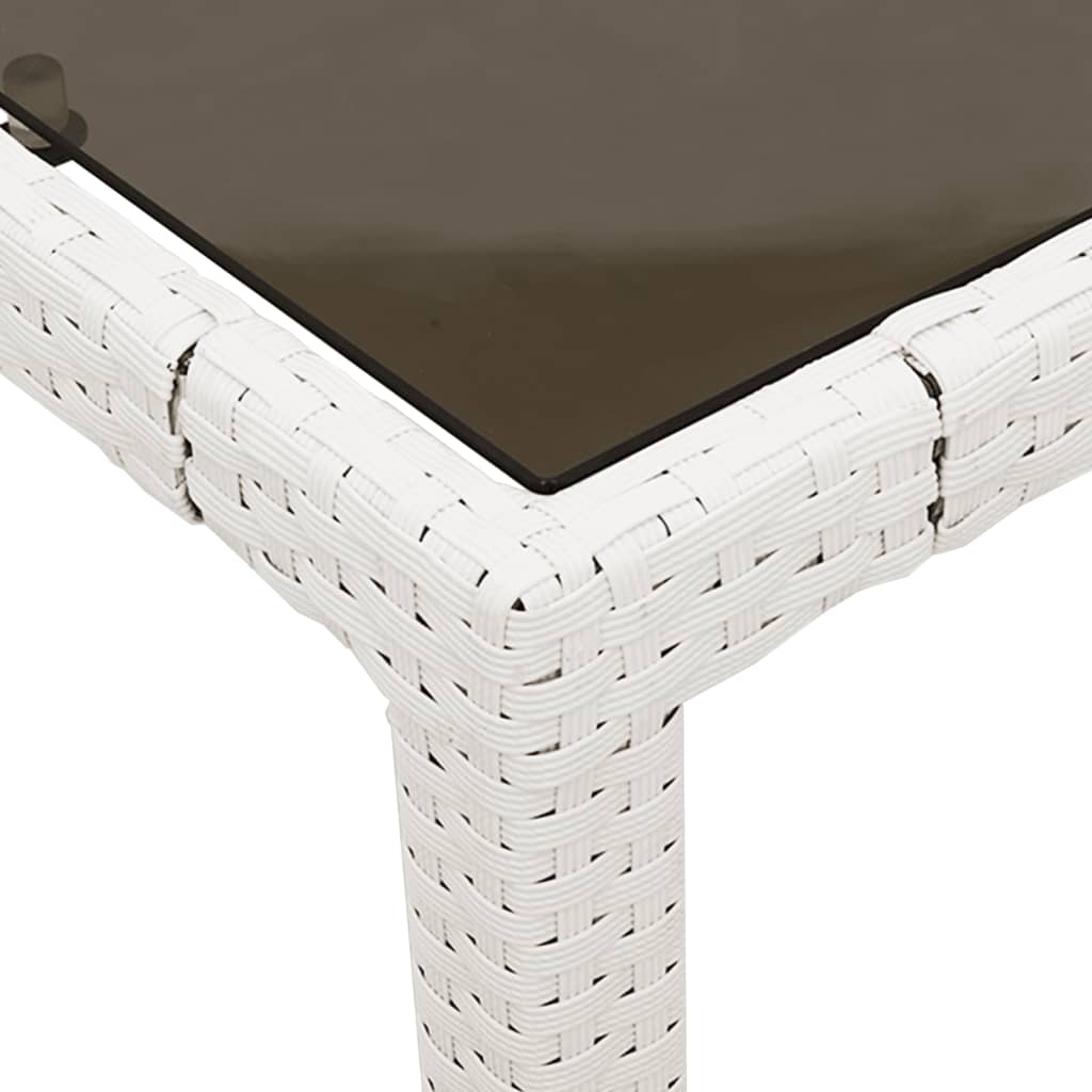 Tuintafel Met Glazen Blad 90X90X75 Cm Poly Rattan