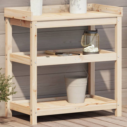 Oppottafel Met Schappen Geïmpregneerd Hout
