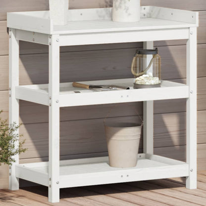 Oppottafel Met Schappen Geïmpregneerd Hout
