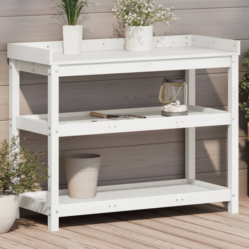 Oppottafel Met Schappen Geïmpregneerd Hout
