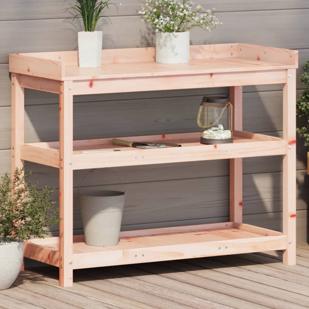 Oppottafel Met Schappen Geïmpregneerd Hout