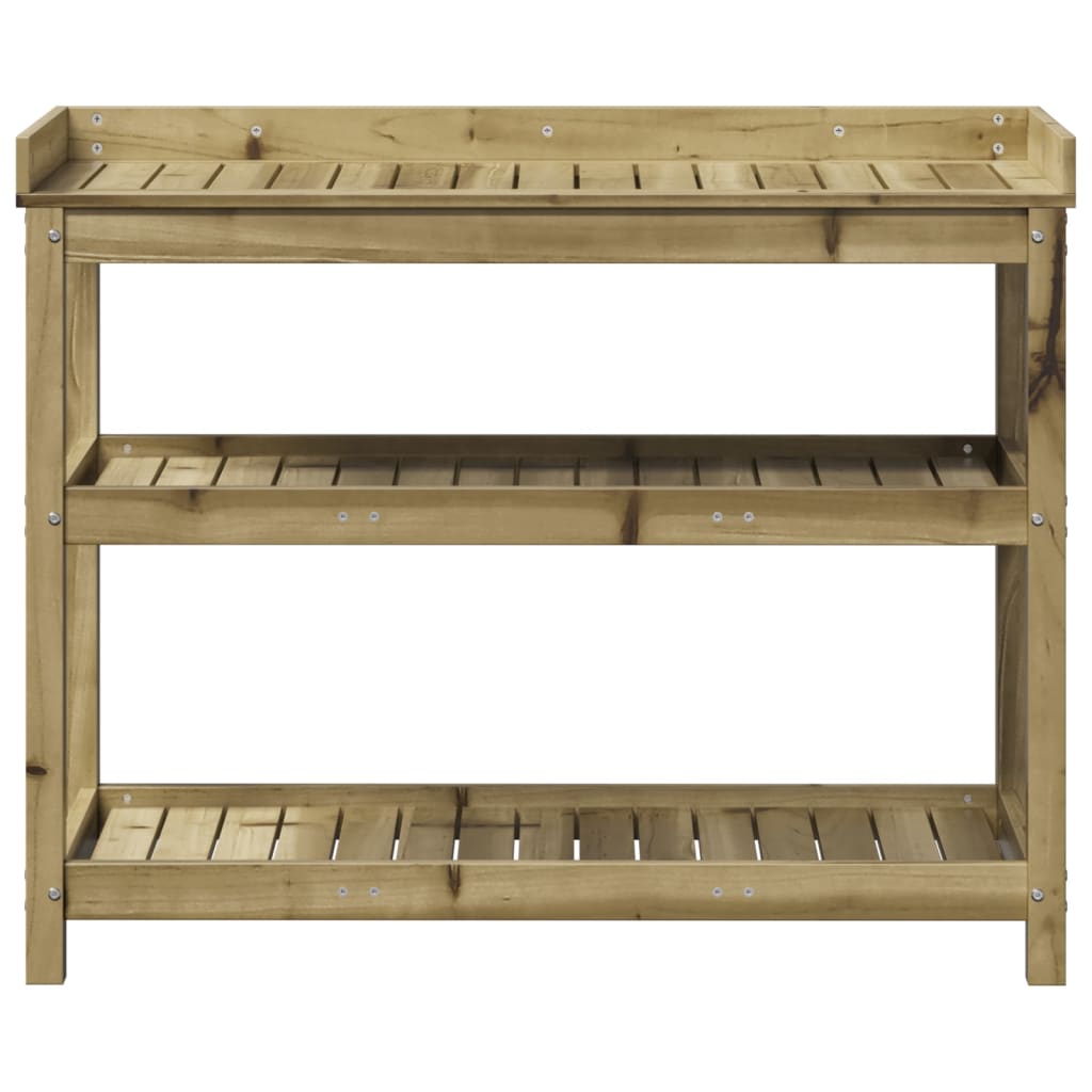 Oppottafel Met Schappen Geïmpregneerd Hout