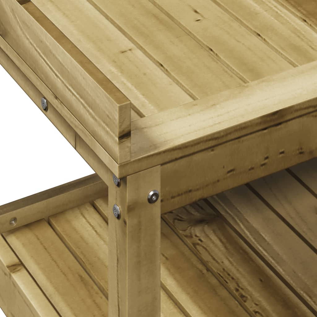 Oppottafel Met Schappen Geïmpregneerd Hout