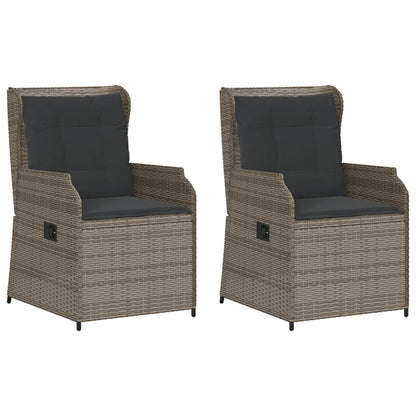 Tuinstoelen Verstelbaar Met Kussens Poly Rattan Grijs