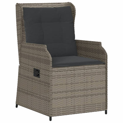 Tuinstoelen Verstelbaar Met Kussens Poly Rattan Grijs