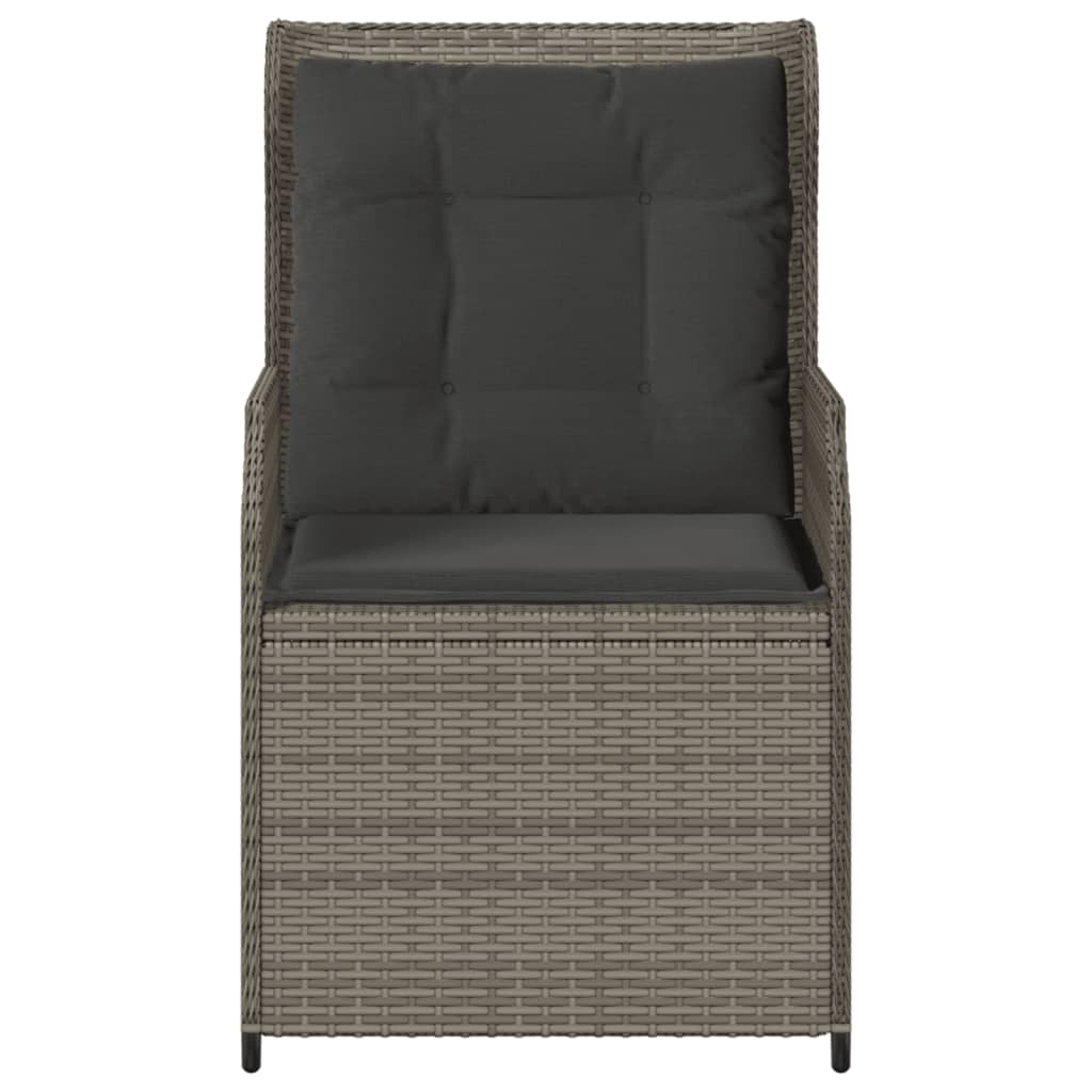 Tuinstoelen Verstelbaar Met Kussens Poly Rattan Grijs