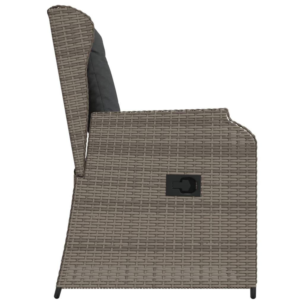 Tuinstoelen Verstelbaar Met Kussens Poly Rattan Grijs