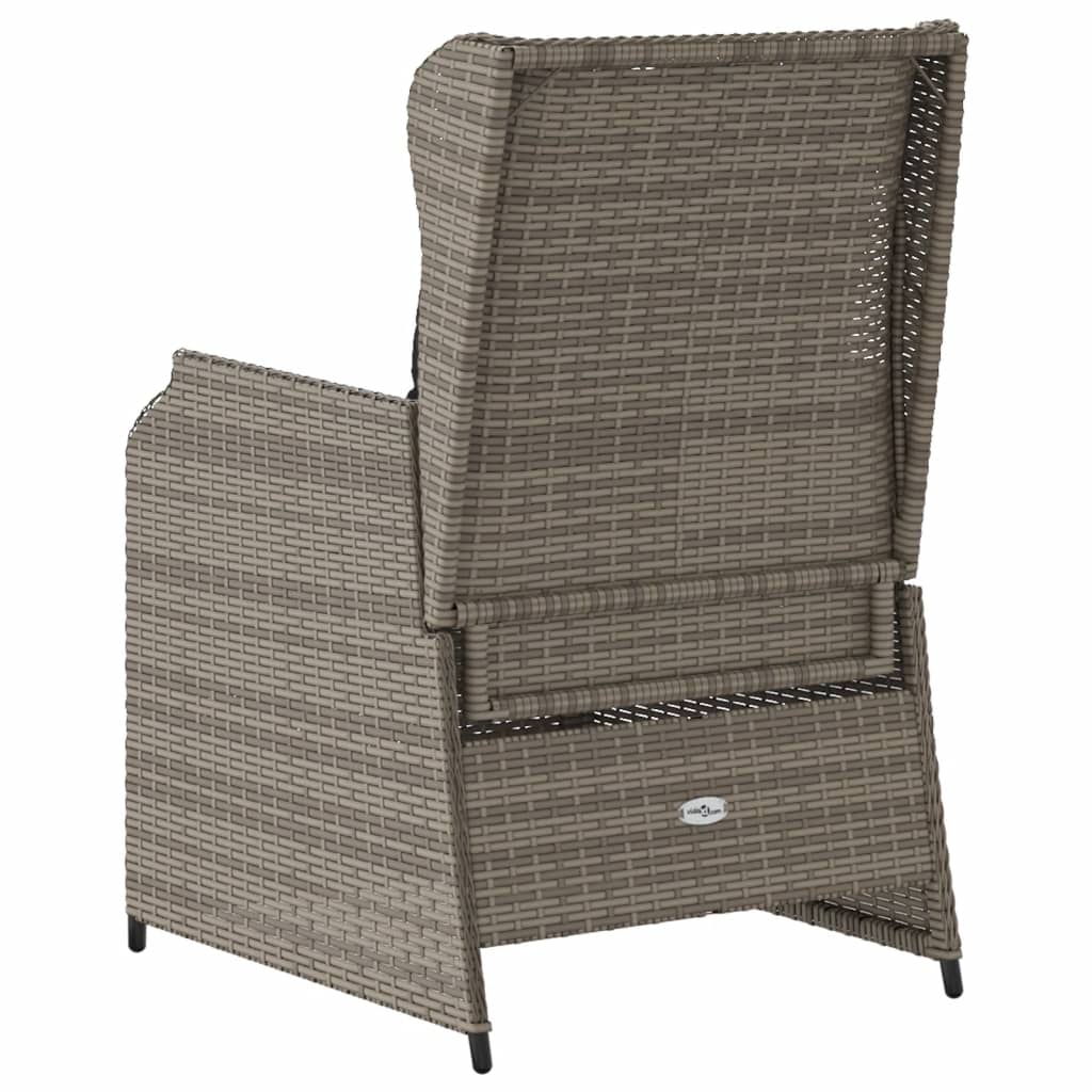 Tuinstoelen Verstelbaar Met Kussens Poly Rattan Grijs