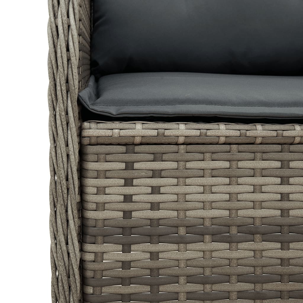 Tuinstoelen Verstelbaar Met Kussens Poly Rattan Grijs
