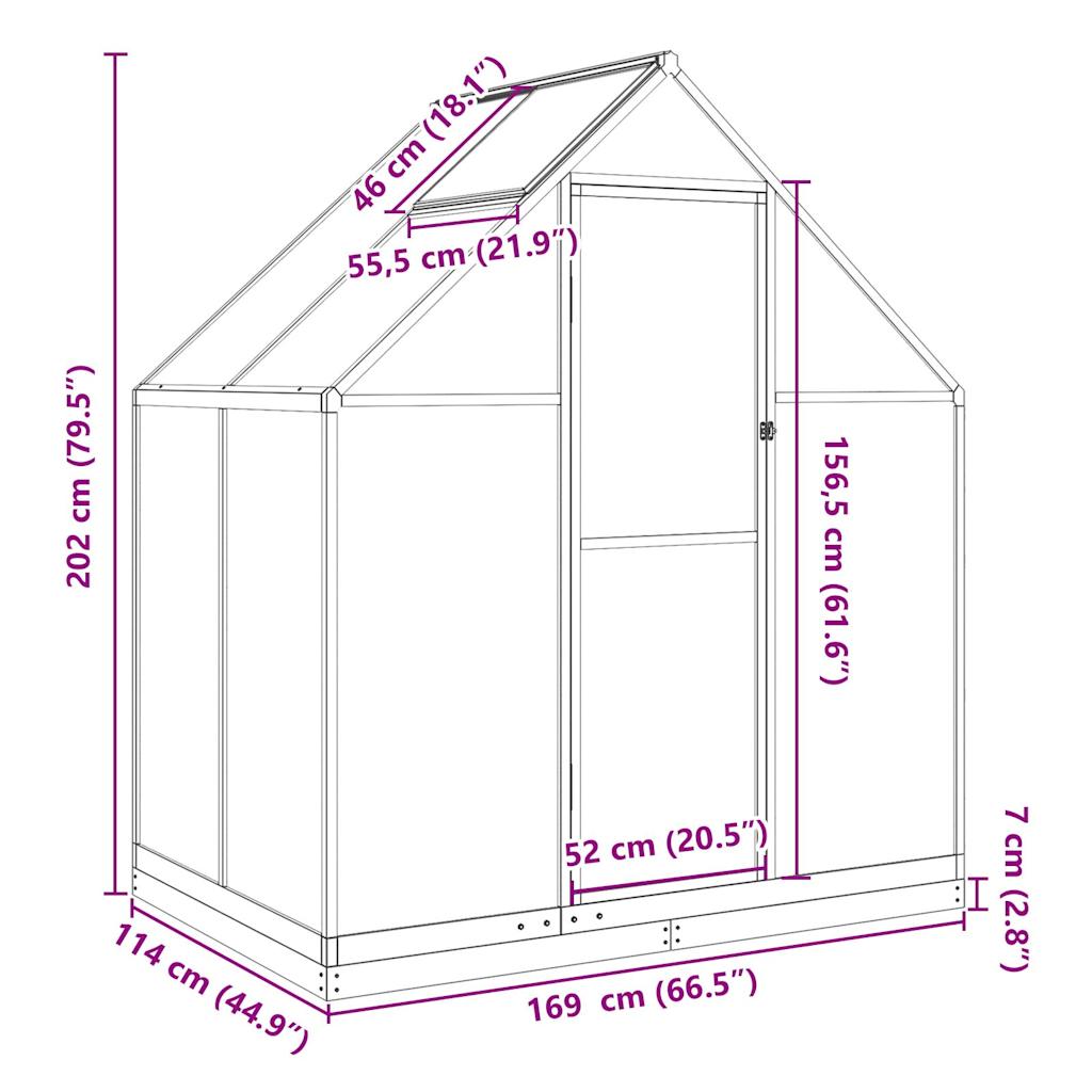 Tuinkas Met Basisframe Aluminium Kleur