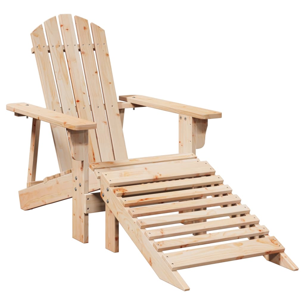 Stoel Adirondack Met Voetenbank Massief Vurenhout
