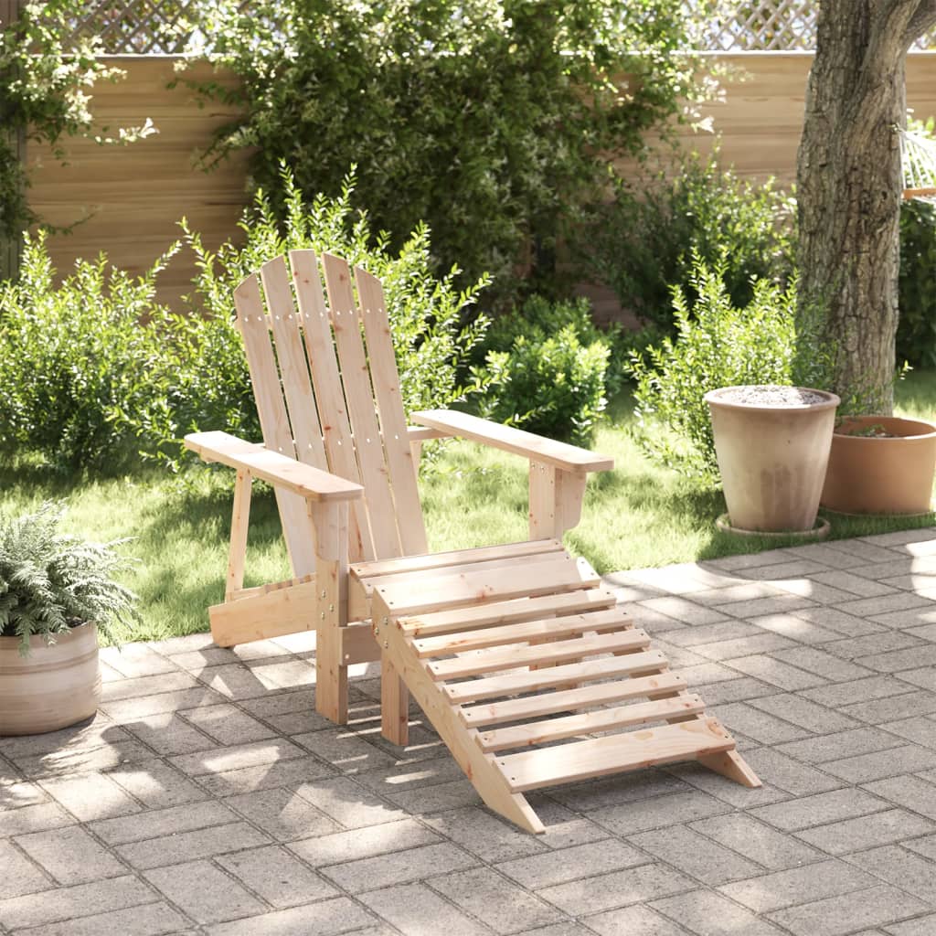 Stoel Adirondack Met Voetenbank Massief Vurenhout
