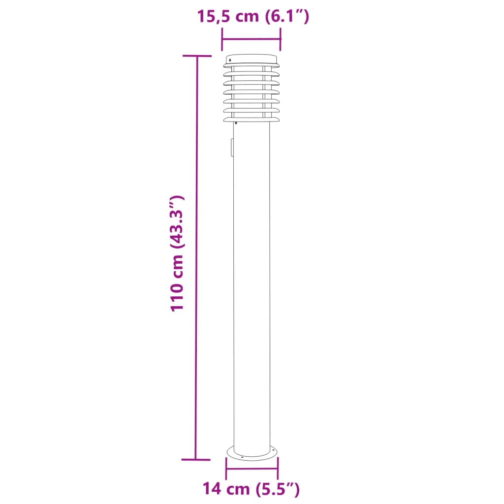 Buitenvloerlamp 110 Cm Roestvrijstaal