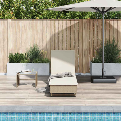 Ligbed Met Wielen En Kussen Poly Rattan