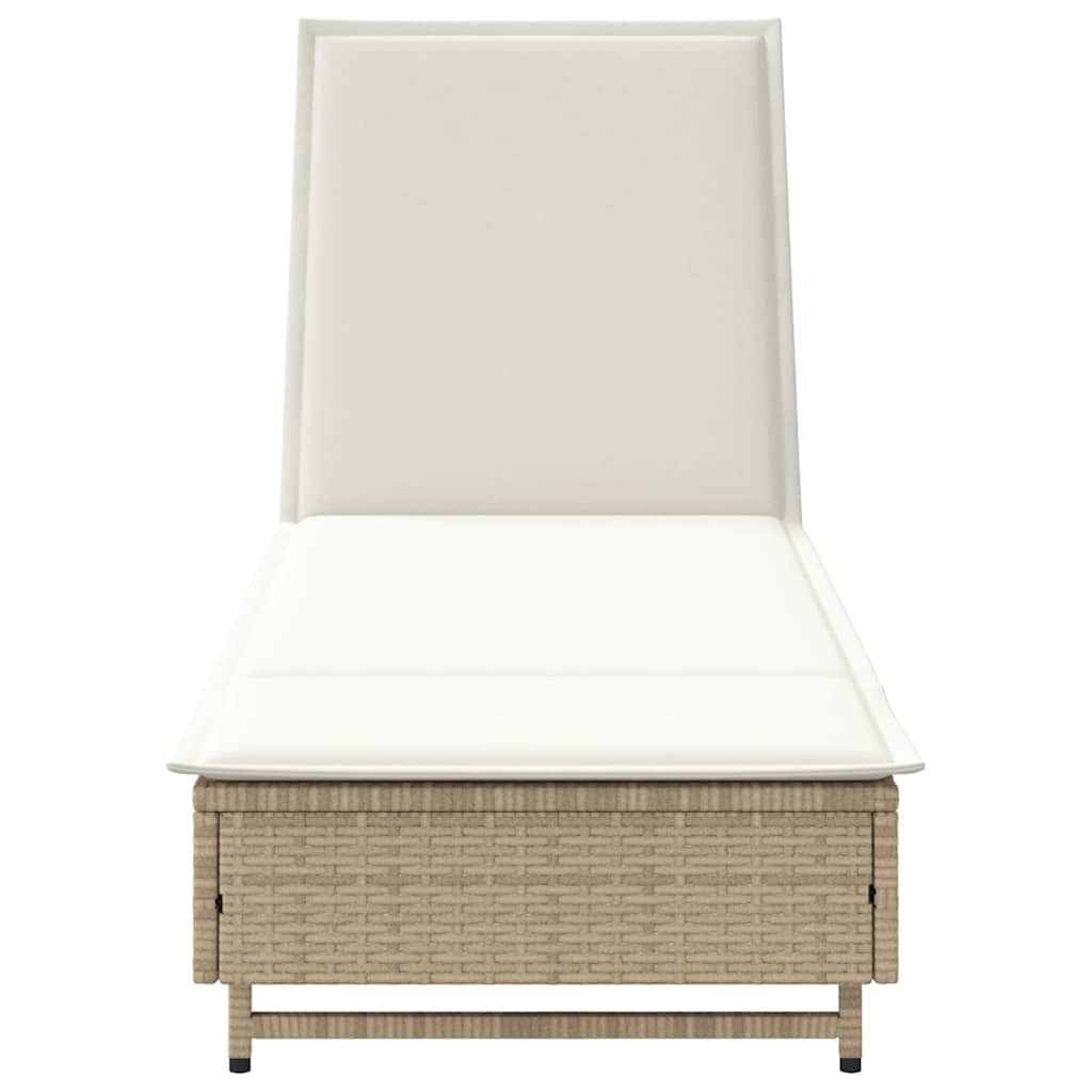 Ligbed Met Wielen En Kussen Poly Rattan