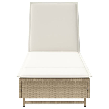 Ligbed Met Wielen En Kussen Poly Rattan