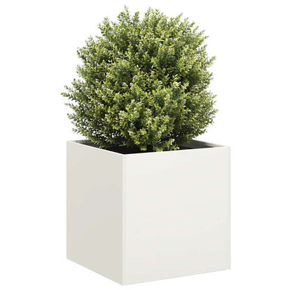 Plantenbak 40X40X40 Cm Koudgewalst Staal Wit Staal/Wit
