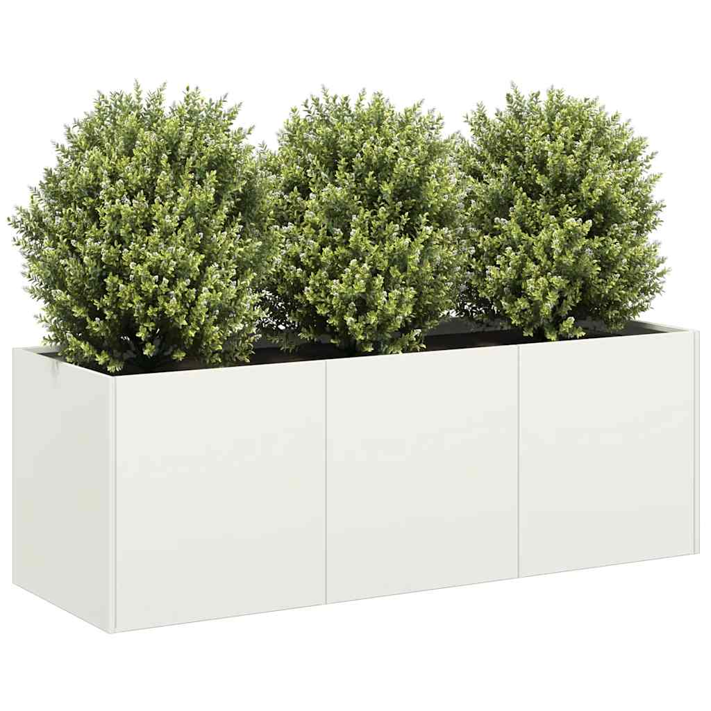 Plantenbak 40X40X40 Cm Koudgewalst Staal Wit Staal/Wit