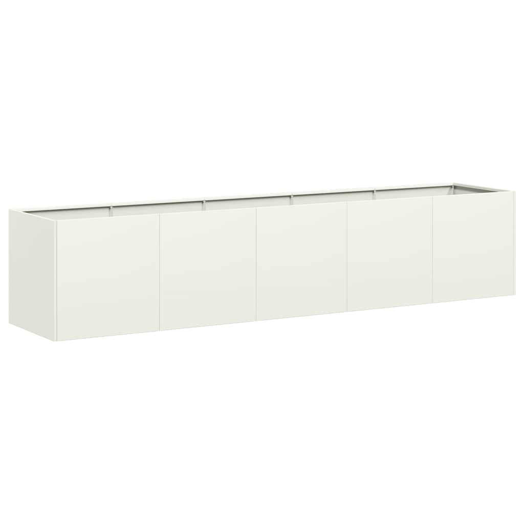 Plantenbak 40X40X40 Cm Koudgewalst Staal Wit Staal/Wit