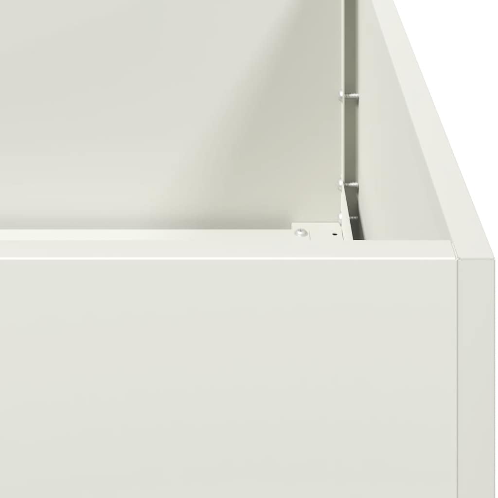 Plantenbak 40X40X40 Cm Koudgewalst Staal Wit Staal/Wit