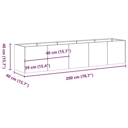 Plantenbak 40X40X40 Cm Koudgewalst Staal Wit Staal/Wit