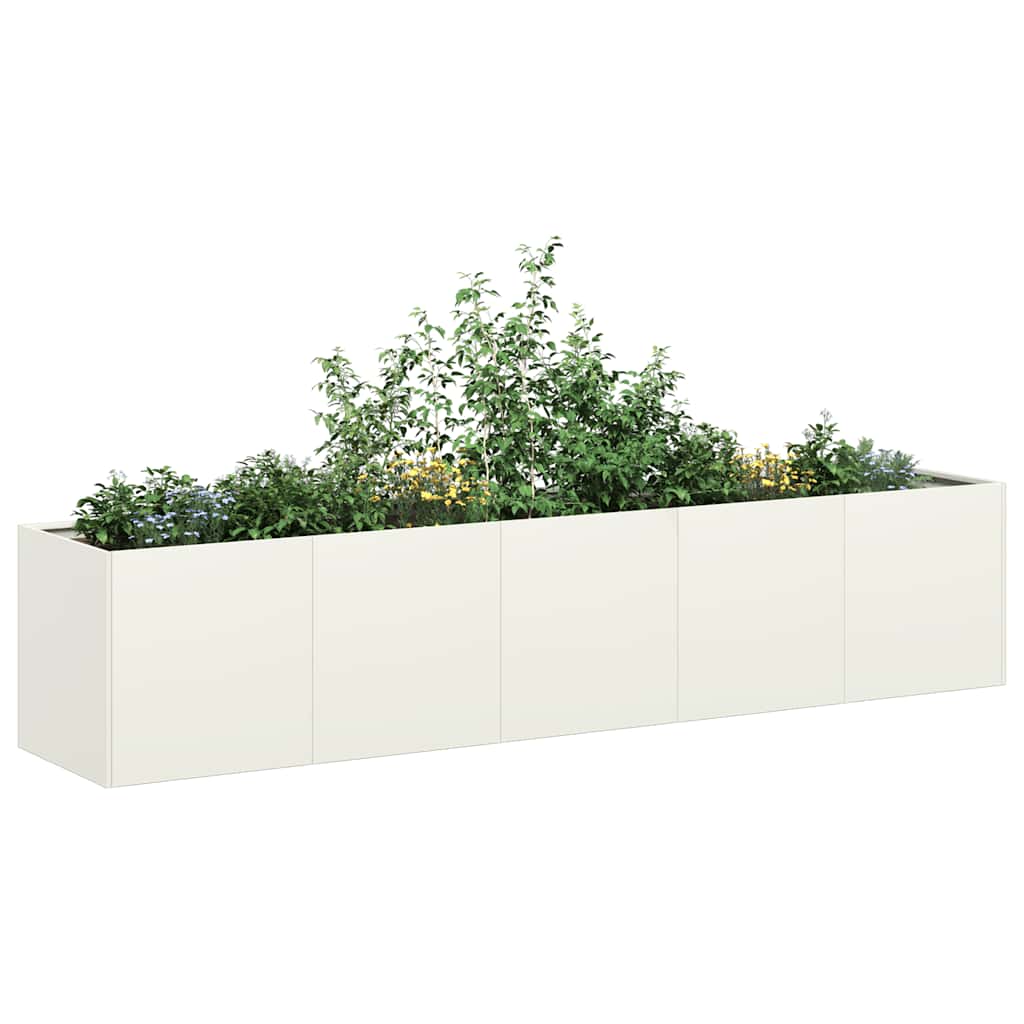 Plantenbak 40X40X40 Cm Koudgewalst Staal Wit Staal/Wit