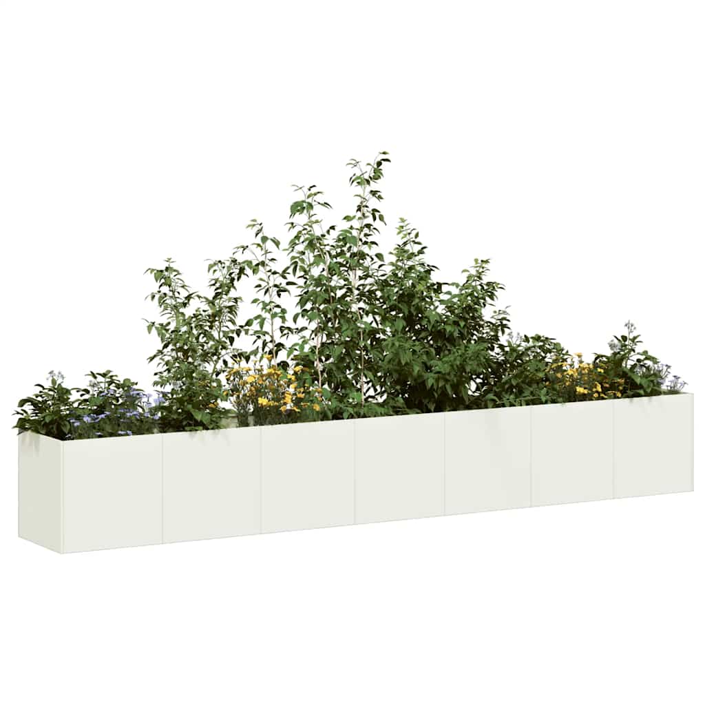 Plantenbak 40X40X40 Cm Koudgewalst Staal Wit Staal/Wit