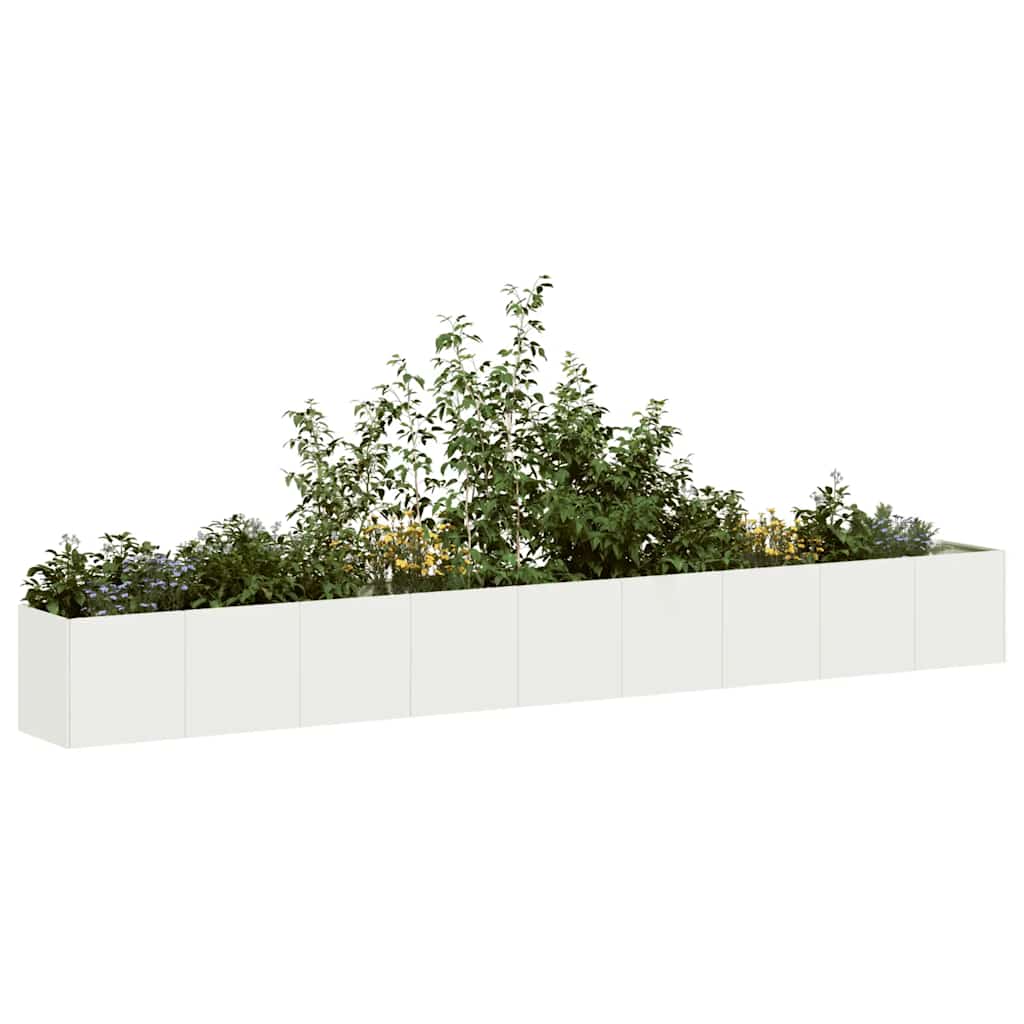 Plantenbak 40X40X40 Cm Koudgewalst Staal Wit Staal/Wit