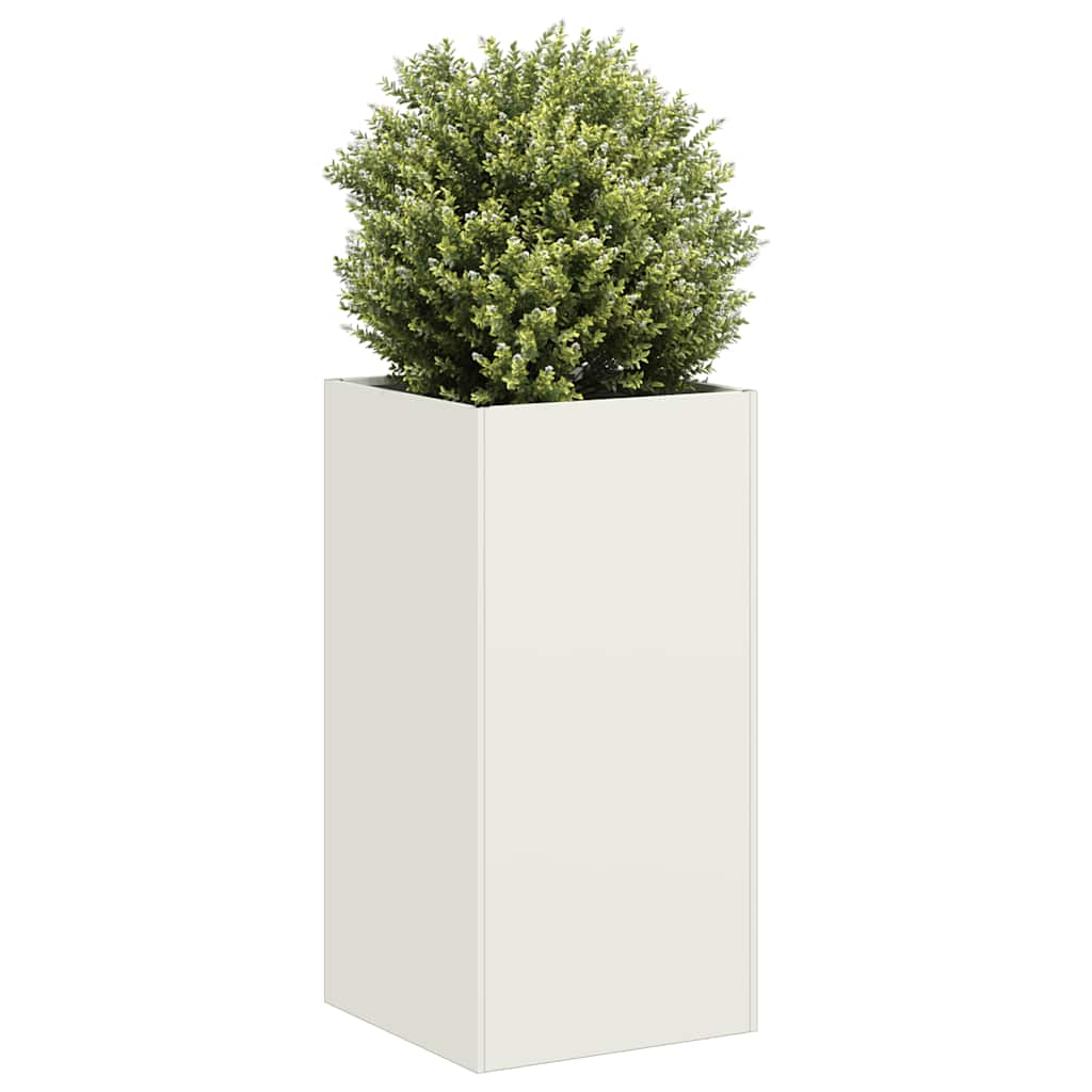 Plantenbak 40X40X40 Cm Koudgewalst Staal Wit Staal/Wit