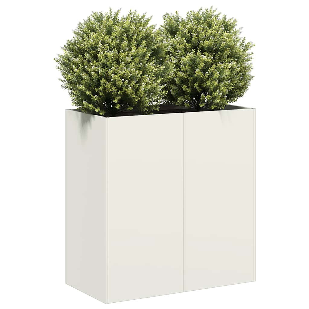 Plantenbak 40X40X40 Cm Koudgewalst Staal Wit Staal/Wit