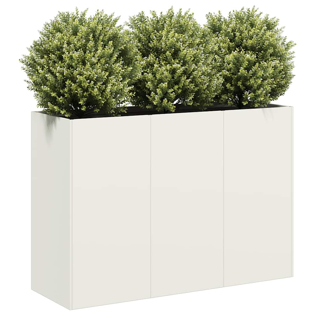 Plantenbak 40X40X40 Cm Koudgewalst Staal Wit Staal/Wit