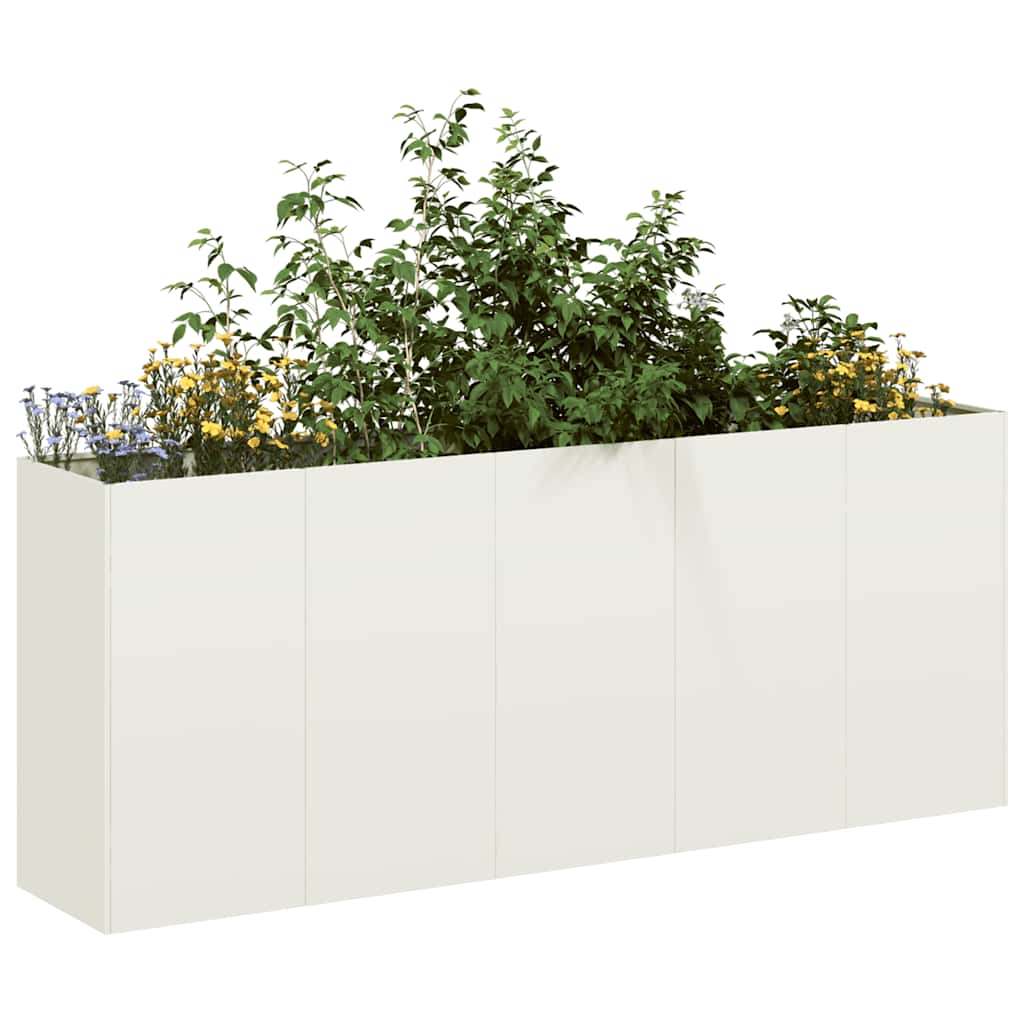 Plantenbak 40X40X40 Cm Koudgewalst Staal Wit Staal/Wit