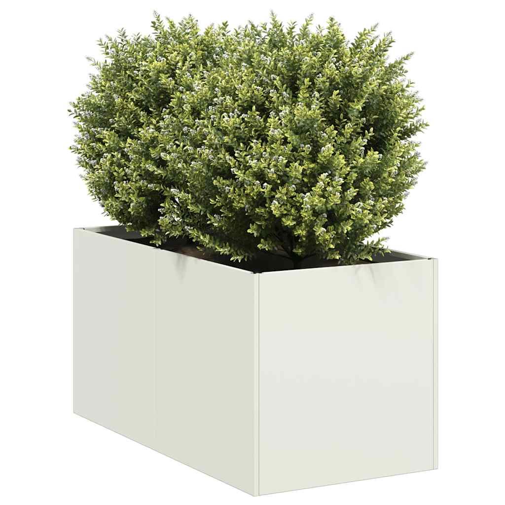 Plantenbak 40X40X40 Cm Koudgewalst Staal Wit Staal/Wit