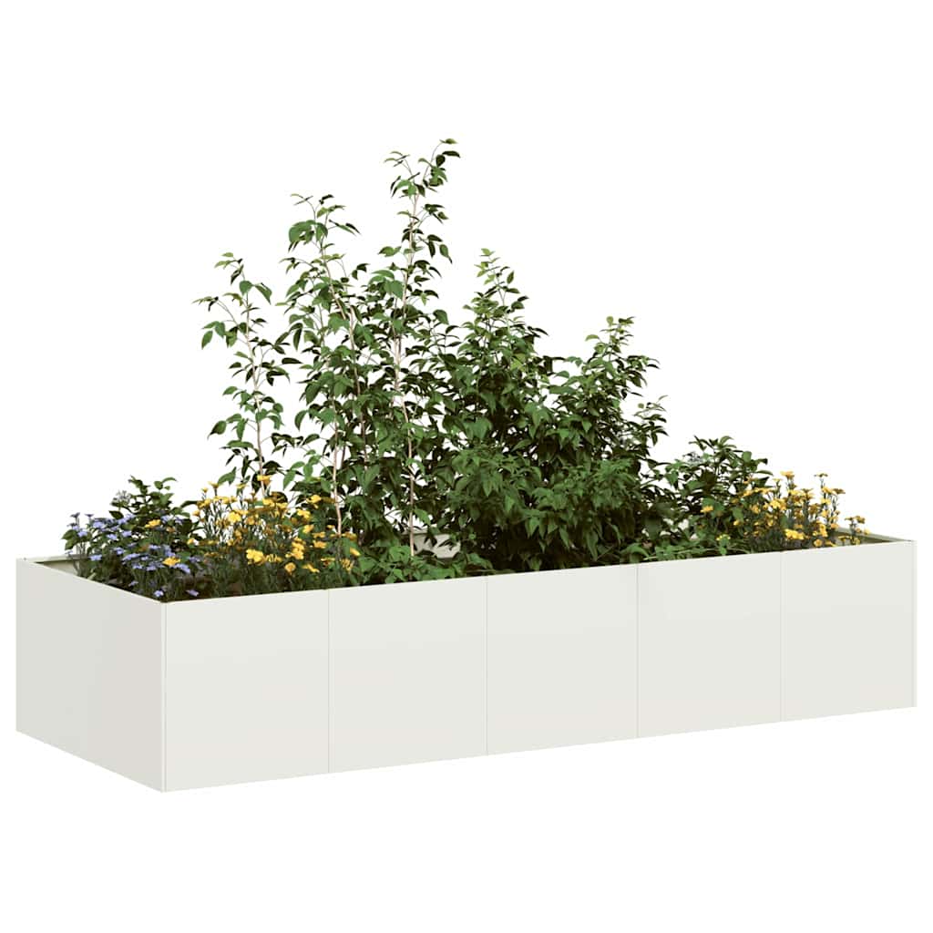 Plantenbak 40X40X40 Cm Koudgewalst Staal Wit Staal/Wit