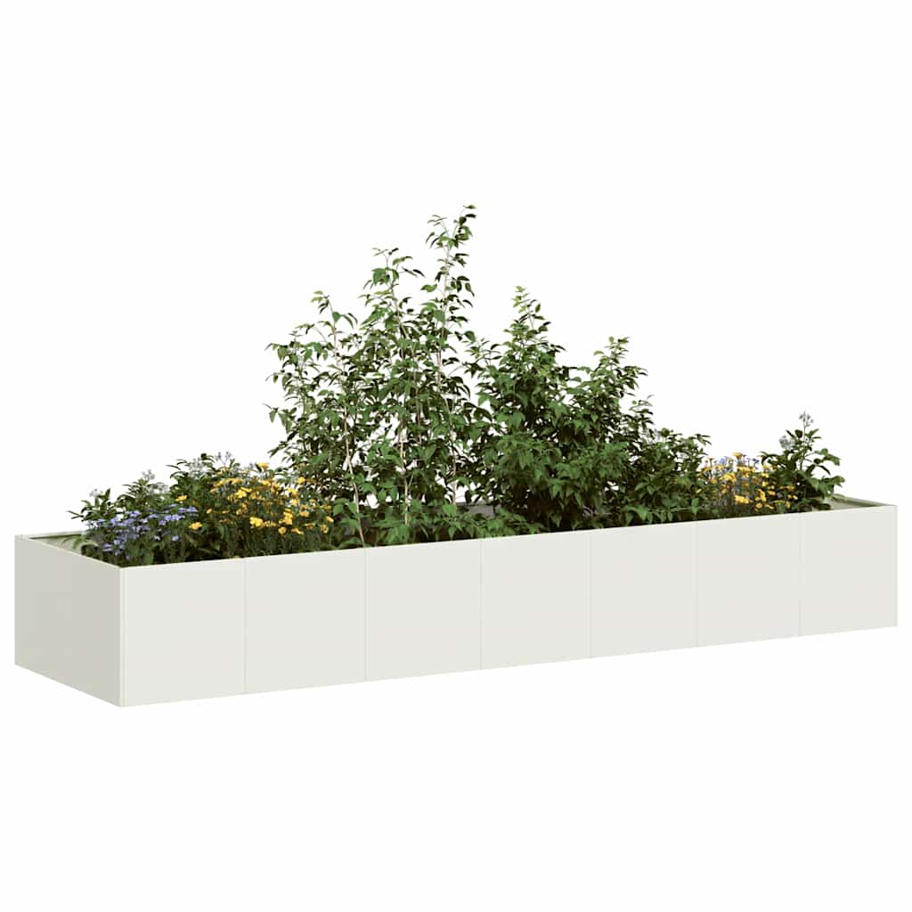 Plantenbak 40X40X40 Cm Koudgewalst Staal Wit Staal/Wit