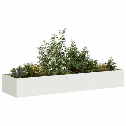 Plantenbak 40X40X40 Cm Koudgewalst Staal Wit Staal/Wit