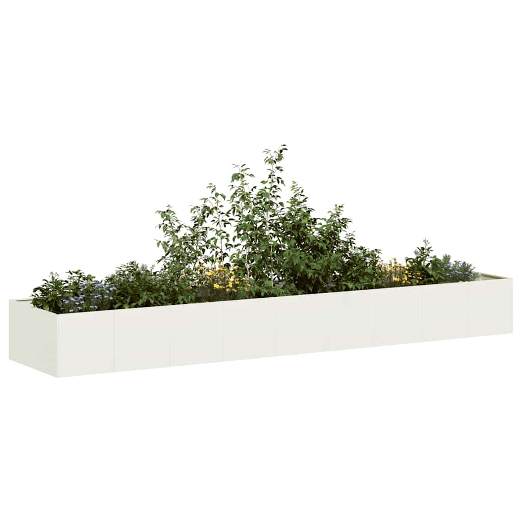 Plantenbak 40X40X40 Cm Koudgewalst Staal Wit Staal/Wit