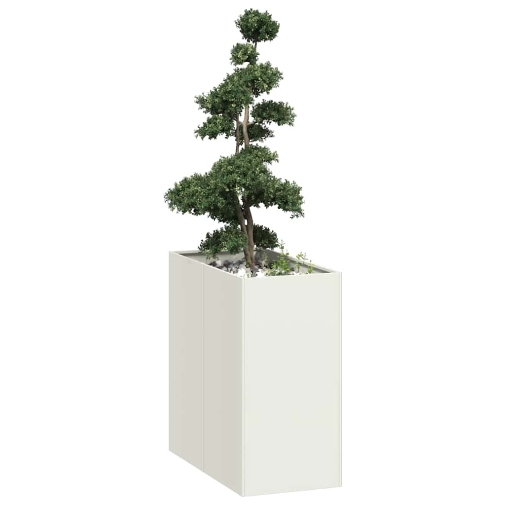 Plantenbak 40X40X40 Cm Koudgewalst Staal Wit Staal/Wit