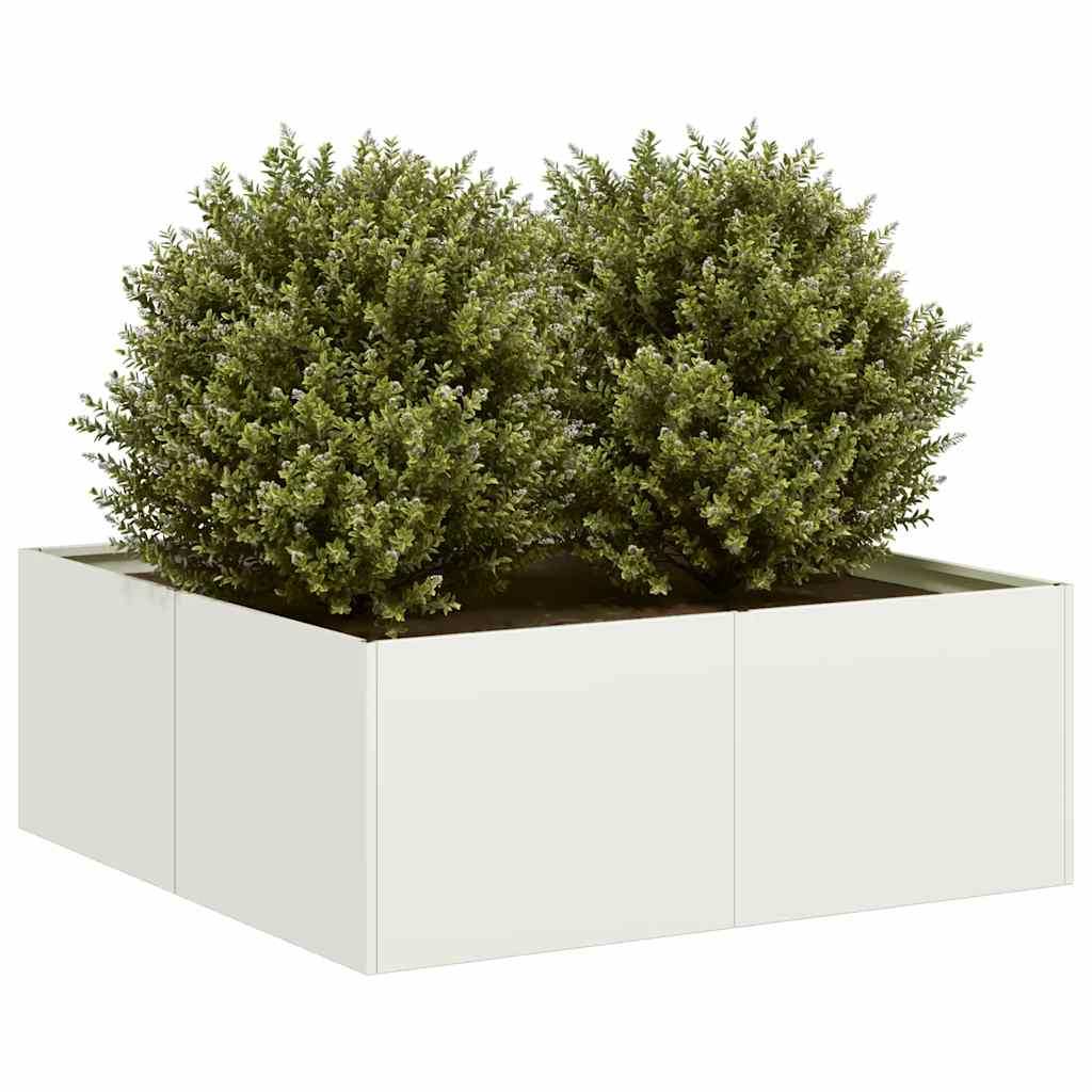 Plantenbak 40X40X40 Cm Koudgewalst Staal Wit Staal/Wit