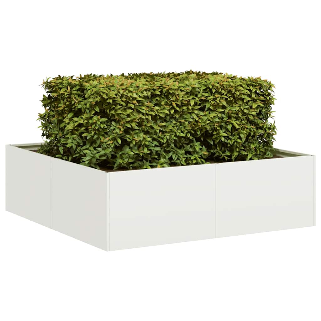 Plantenbak 40X40X40 Cm Koudgewalst Staal Wit Staal/Wit