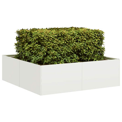 Plantenbak 40X40X40 Cm Koudgewalst Staal Wit Staal/Wit